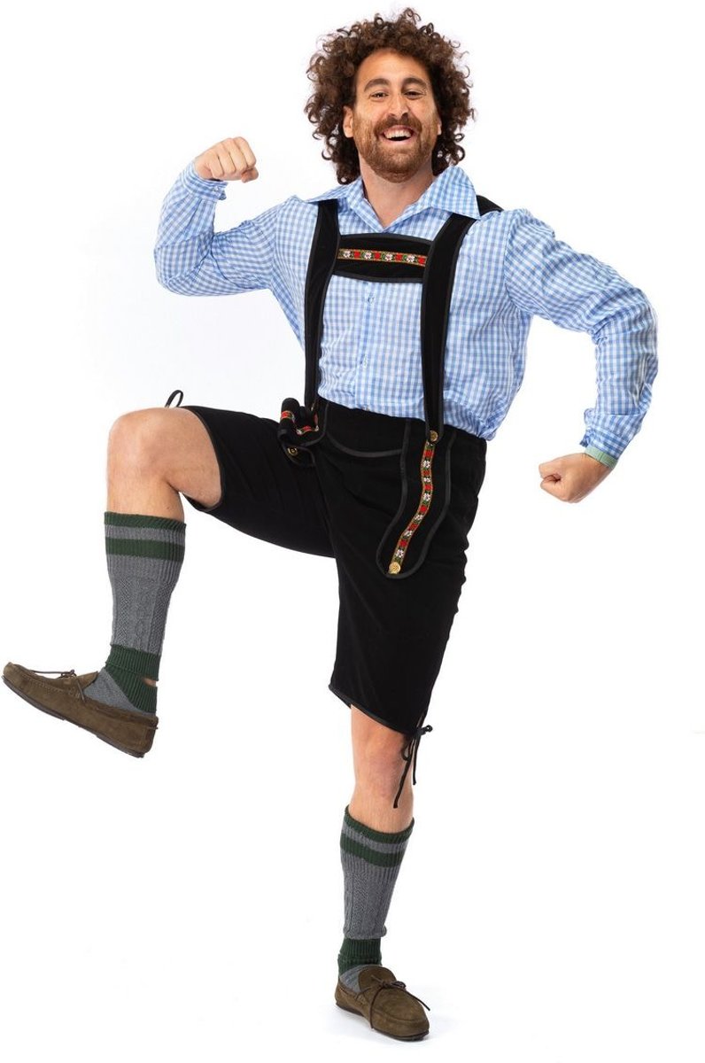 Boeren Tirol & Oktoberfest Kostuum | Bierfeest Lederhose Met Shirt Oktoberfest Bier Munchen | Man | Medium | Bierfeest | Verkleedkleding